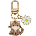 Orange Tabby Cat and Daisy Enamel Clip Keychain Eight-Style Collection view 5
