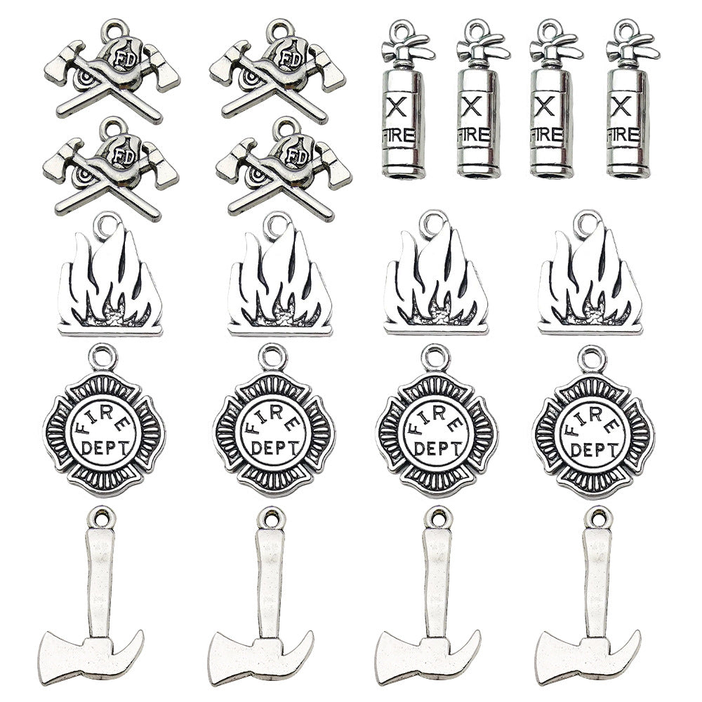 Enamel Zinc Alloy Fire Extinguisher Flame Charm Pendant for DIY Necklace Bracelet Earrings
