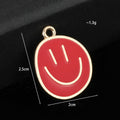 Enamel Smiley Face Charm Pendant Gold Tone Frame Six Colors view 4