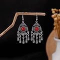 Forty-Three Bohemian Bead Feather and Tassel Hook Earrings view 2