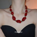 Multicolor Irregular Resin Bead Statement Necklace view 3
