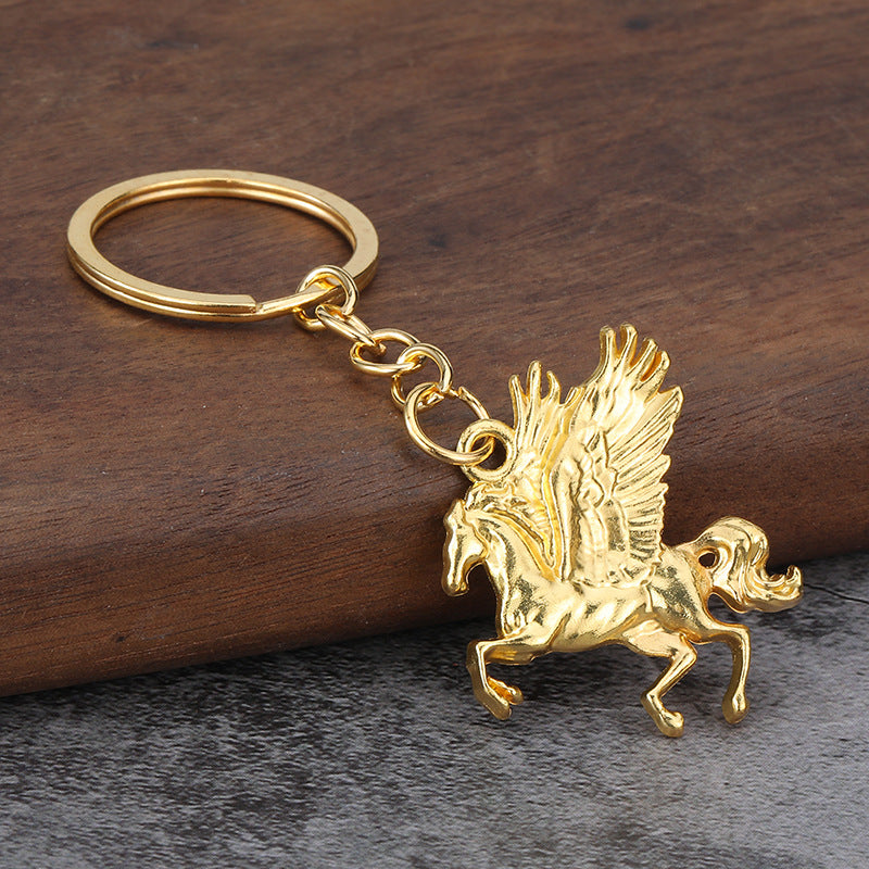 Winged Horse Alloy Metal Keychain Animal Pendant Gift Charm