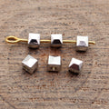 Faceted Cube Bead In Bright Silver For Jewelry Making view 2