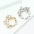 Rhinestone Butterfly Pearl Circle Wreath Brooch Gold Silver view 3