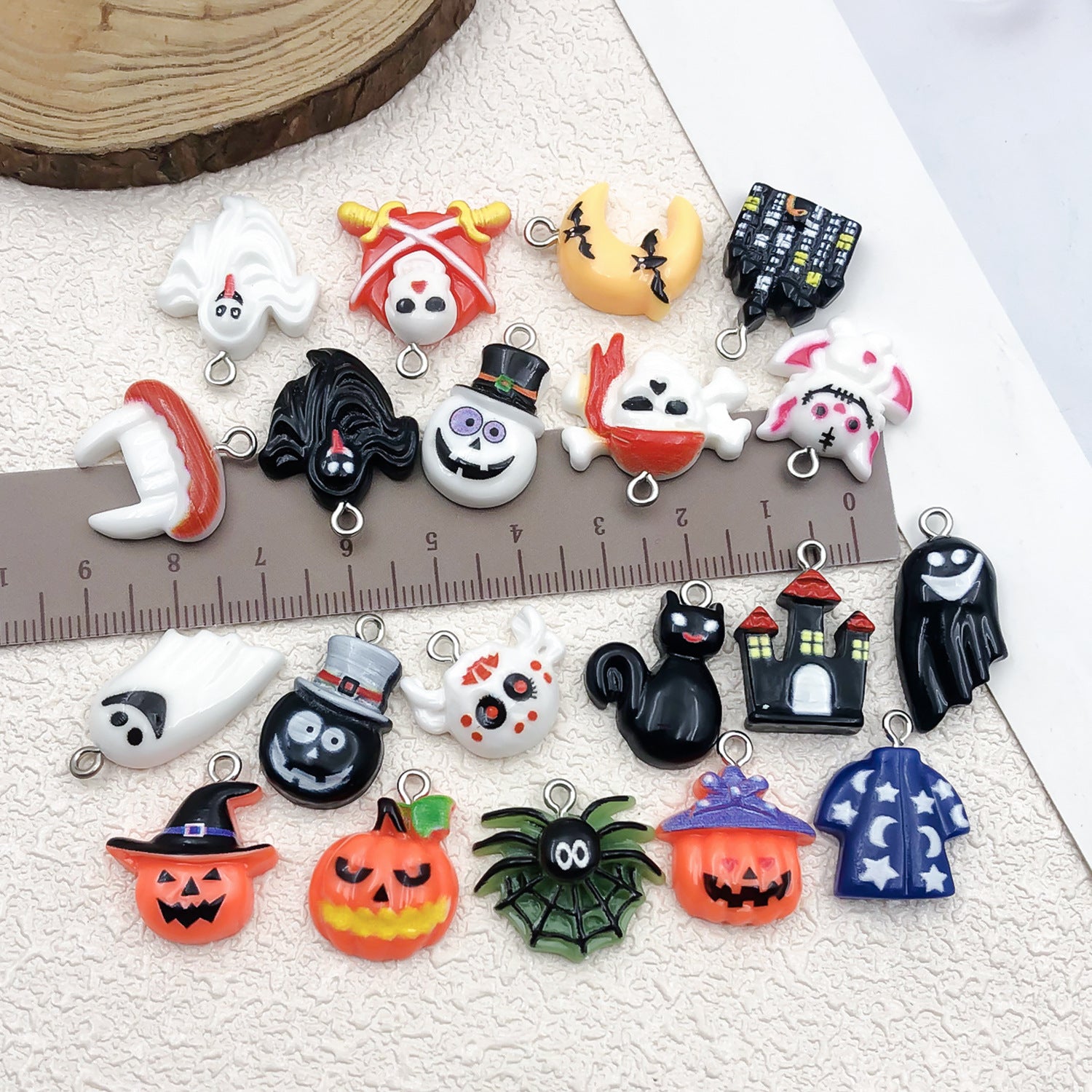 Resin Halloween Pumpkin Skull Ghost charm pendant for DIY bracelet necklace keychain