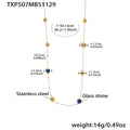 Heart Glass Stone Earrings Long Necklace Color Set view 6
