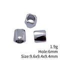 Faceted Trapezoid Large Hole Bead in Antique Silver Metal Finish view 3