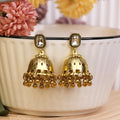 Five Color Gold Tone Beaded Jhumka Bell Dangle Earrings view 2