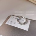 Silver Tone Wide Irregular Textured Open Ring For Women view 6