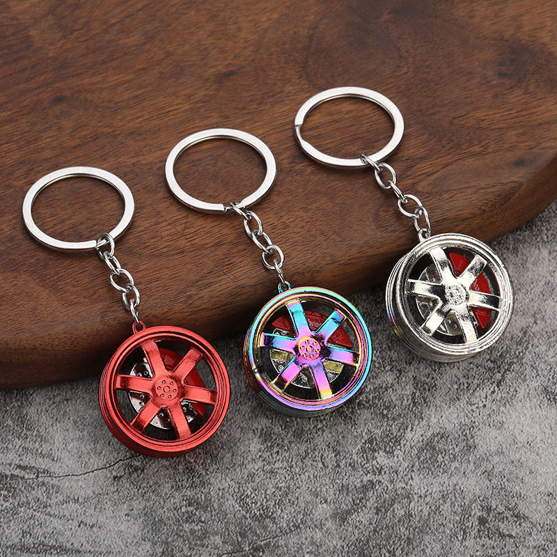Metal Wheel Hub Brake Caliper Keychain Car Accessory Gift