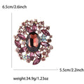 Oval Glass Crystal Cluster Brooch with Layered Jewel Halo view 7