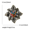 Layered Leaf Flower Crystal Brooch Decorative Lapel Pin view 5