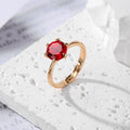 Gold Tone Solitaire Crystal Adjustable Rings in Nine Colors view 9