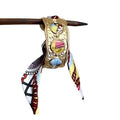 Gold Hammered Open Cuff Bracelet Colorful Scarf Wrap view 5