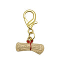 Graduate Diploma Scroll Enamel Charm Gold Lobster Clasp view 5