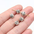 7.6x7.6x7.6mm 1g Antique Silver Zinc Alloy Plain Small Hole Spacer Beads for Garment and Jewelry Making