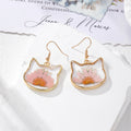 Pink Dried Flower Gold Frame Drop Earrings 10 Styles view 6