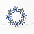 Rhinestone Flower Wreath Brooch Crystal Circle Pin Four Colors view 2