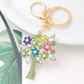 Tree Of Life Flower Keychain Multicolor Rhinestone Charm view 1