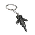 Metal Fighter Jet Keychain in Three Antique Color Finishes view 5