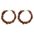Yarn Wrapped Textured Round Hoop Earrings Jewelry Accessory view 5
