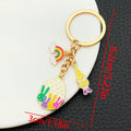Colorful Easter Basket Rabbit and Egg Metal Keychain Pair view 7