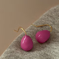 Blue Green And Pink Teardrop Hook Earrings With Decorative Details view 8
