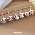 Pastel Folded Leaf Drop Hook Earrings in Three Soft Colors view 2