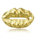 Sculpted Lips Brooch in Polished Metal for Jackets and Scarves view 1
