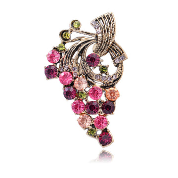 Grape Metal Brooch Pin for Jackets and Lapels Pictured Design