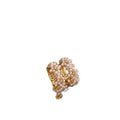 Crystal and Pearl Cluster Hoop Earrings in Gold and Silver Tones view 5