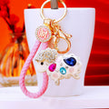 Jeweled Sheep Keychains With Braided Wrist Strap and Component Options view 12