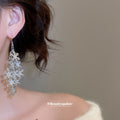 Crystal Snowflake Cluster Hook Earrings with Distinctive Textured Details view 3