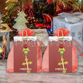 Gold Cross Red Green Bead Angel Wings Christmas Keychain view 3