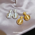 Gold And Silver Tone Dotted Disc Stud Earrings Jewelry Accessory view 4