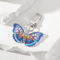 Silver Tone Colorful Butterfly Acrylic Clip Keychains in Six Designs view 7
