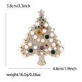Multicolor Crystal And Pearl Christmas Tree Brooch view 4