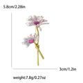 Enamel Twin Daisy Brooch Gold Stem Blue Pink Purple Gold view 8