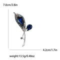 Two Bud Crystal Tulip Flower Brooch in Purple or Blue view 7