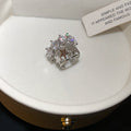 Crystal Star Open Square Ear Clips with Polished Metal Tone Details view 6