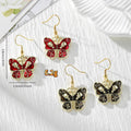 Gothic Red or Black Butterfly Drop Earrings with Stainless Ear Wires view 4