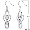 Silver Tone Interwoven Infinity Hook Earrings Jewelry Pair view 2