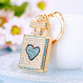 Jeweled Heart Perfume Bottle Keychains with Braided Loops and Loop Only Options view 8