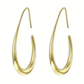 Teardrop Open Hoop Drop Earrings Four Metal Colors view 1