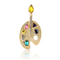 Artist Palette and Brush Brooch With Multicolor Crystals view 5