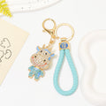 Rhinestone Cow Keychain Gold Metal Charm with Lobster Clasp view 10