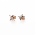 Champagne Pearl Look Crystal Cluster Small Stud Earrings view 5