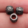 Mixed Finish Metal Raised Dot Large Hole Barrel Beads For Jewelry Making view 7