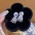 Pearl Like Teardrop Filigree Clip On Earrings Statement Jewelry Pair view 1