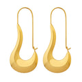 Irregular Teardrop Hook Geometric Earrings Gold Steel view 5